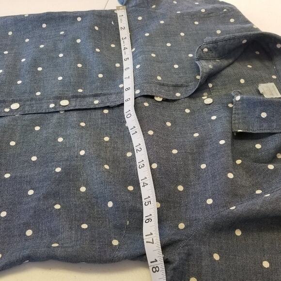 J Crew The Perfect Shirt Blue White Dot Fitted Button Down Very Good! Size XS - Picture 3 of 7